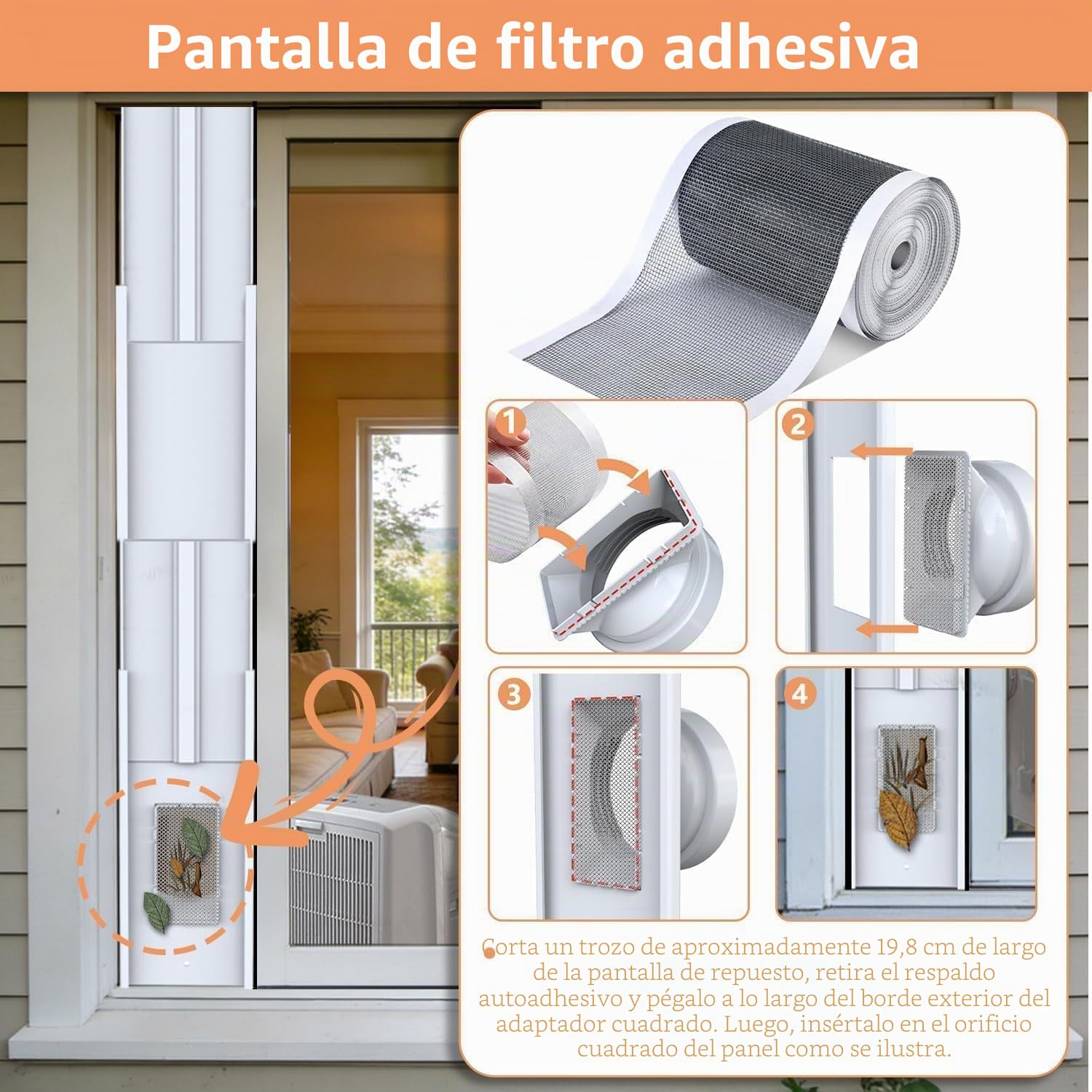 Kit de ventilación para ventana de aire acondicionado portátil, kit de ventilación de aire acondicionado portátil, longitud ajustable, portátil para manguera de escape de 13 cm