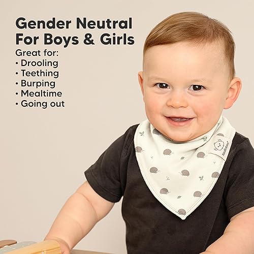 Miniatura 16 de KeaBabies 8 unidades de baberos tipo bandana orgánicos para niñas - Baberos tipo triángulo súper absorbentes para bebés que babean y están en