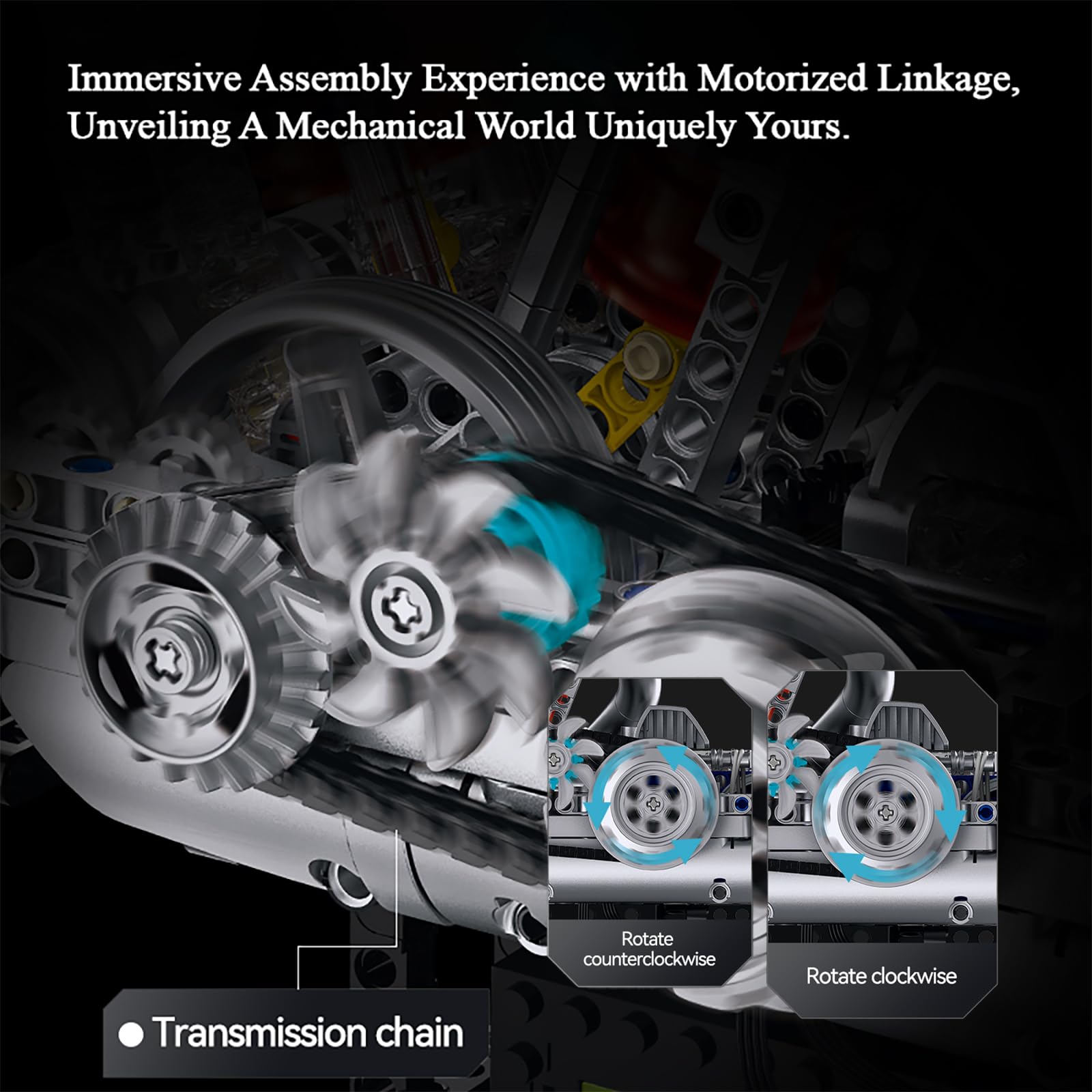 muuchuu Kit de Construction Technique V2 avec Moteur, Lumière, Son, Brume, Moteurs, Ensemble de Briques Fonctionnelles pour Moto, pour Adultes, DIY, Loisirs, Jouet STEM, Modèle, Cadeau pour Enfants et