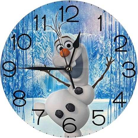 Amazon Co Jp フローズンオラフの壁紙 丸い壁時計 時計 レトロ 目覚まし時計 北欧時計 置き時計 サイレント バッテリ駆動 デジタル 美しい ホーム 装飾 ホーム キッチン