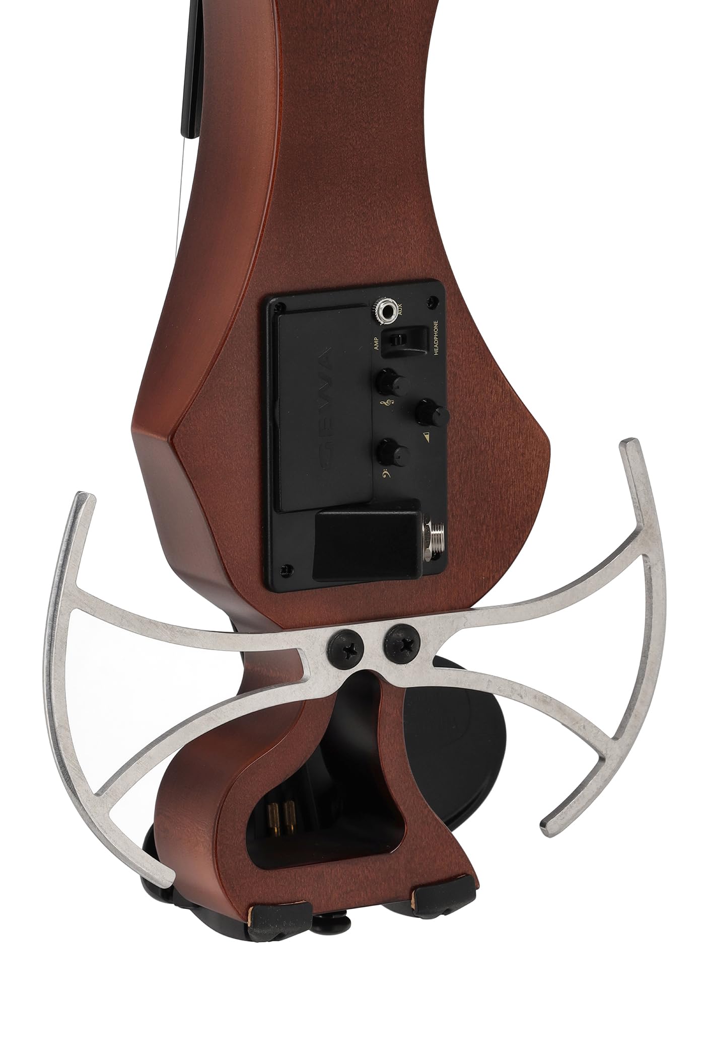 Violino elettrico GEWA, violino elettronico, Novita 3.0 rosso-marrone con adattatore per poggia spalle, 4 corde