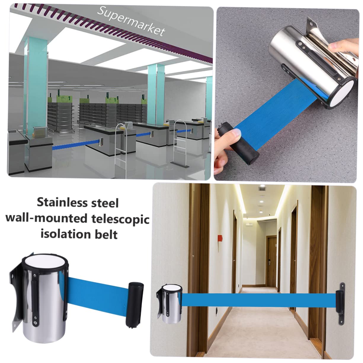 VILLFUL 1pc Tape Telescopic Strip Crowd Control Stanchions Wall Mount Caution Belt Stanchion Post Belt Barrier Wall Mounted Duct Tape Caution Orange Warning Tape