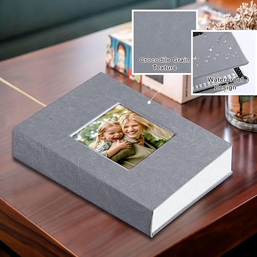 Miniatura 2 de Ywlake Álbum de fotos de 4 x 6, 50 unidades, mini libros de fotos de cuero de pequeña capacidad, cada paquete tiene capacidad para 50 cargadores