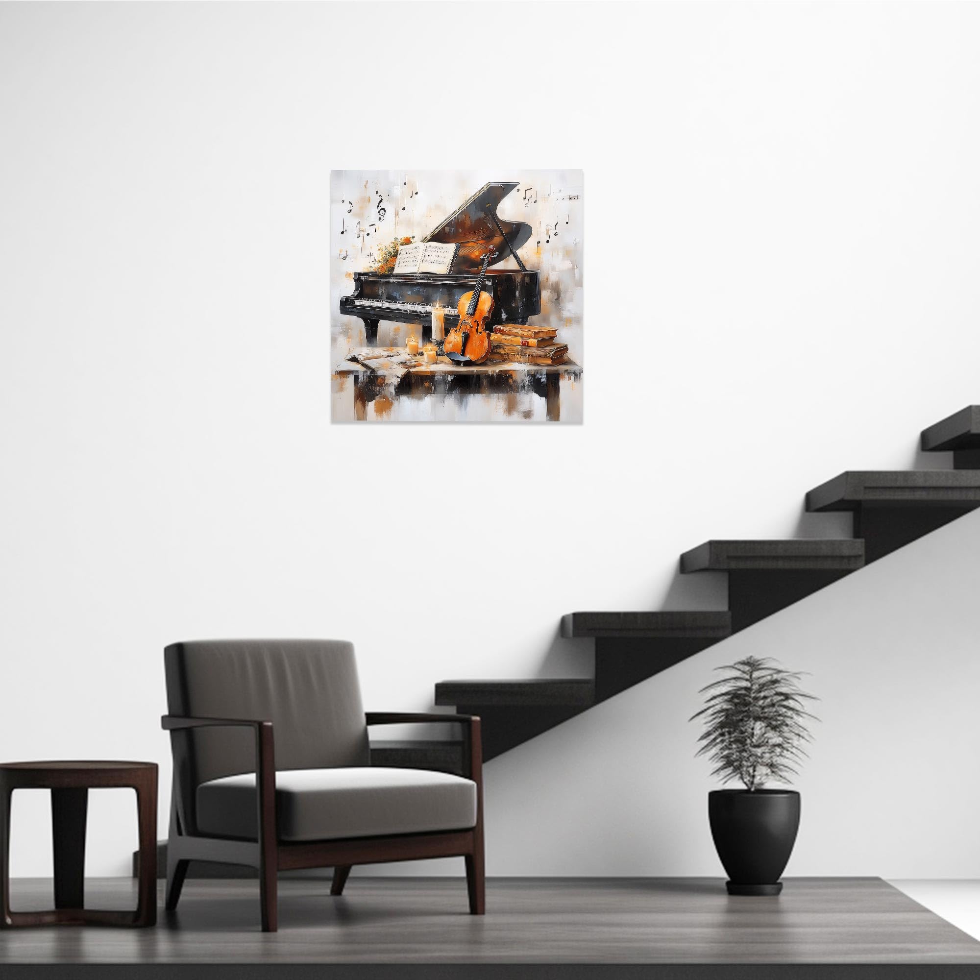 CCWACPP Music Canvas Wall Art Piano Violin Painting Music Themed