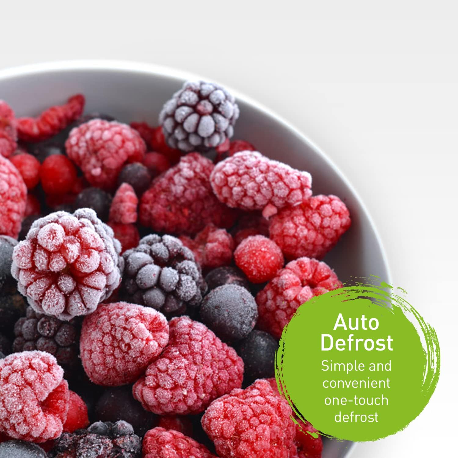 Frozen berries illustrating the Auto Defrost function of the microwave