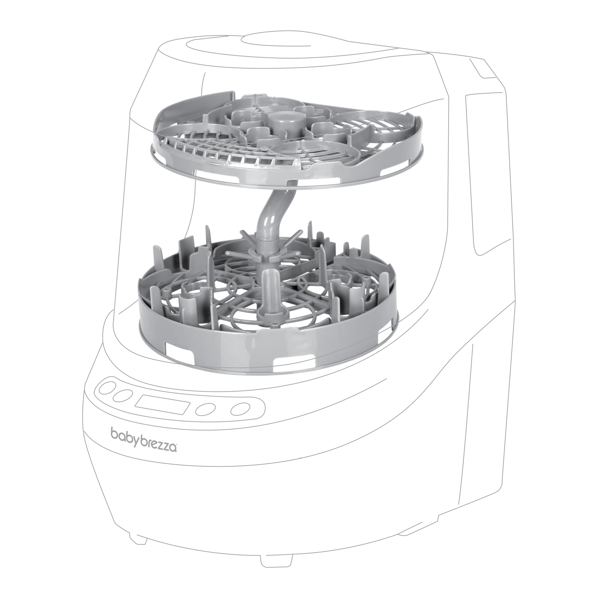 Babyflaschenreiniger Baby Brezza Bottle Washer Pro – Wäscht, sterilisiert und trocknet Babyflaschen & Milchpumpenteile automatisch – Mit HEPA-Filter, 20 Sprühdüsen und 6 Programmen