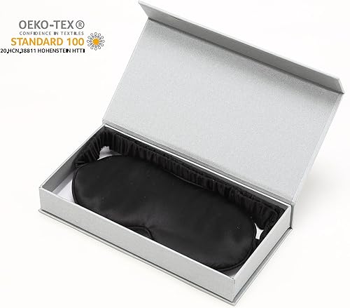 Miniatura 4 de Antifaz de seda para dormir para mujeres y hombres - Máscaras opacas 3D contorneadas para ojos para dormir extensiones de pestañas - 22Momme seda de