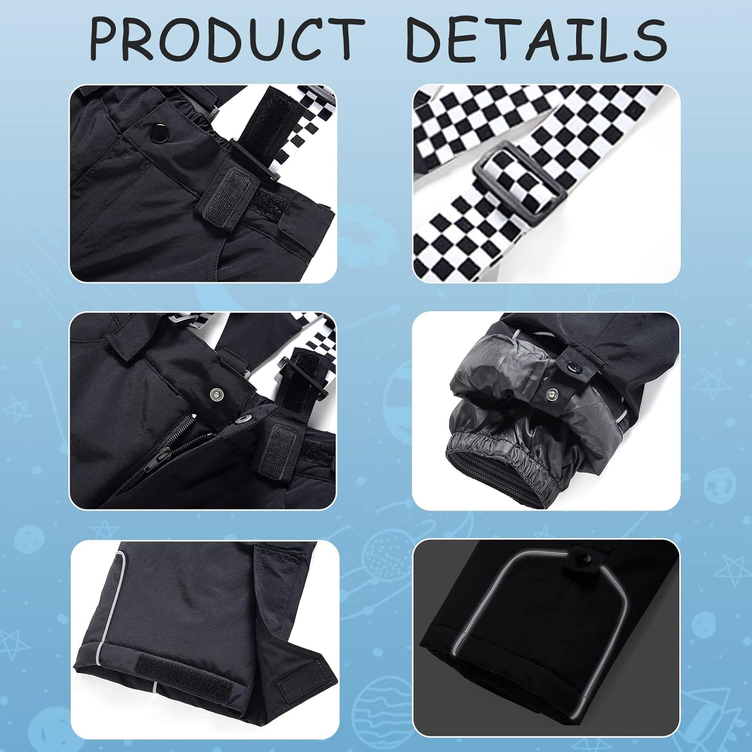 WOWULOVELY Kid's Snow Bib Pants Winter Waterproof Windproof Ski Pants Insulated Snowboard Overalls for Boys Girls - Image 4