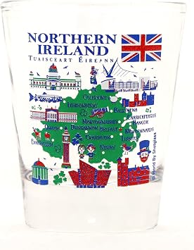 Northern Ireland Landmarks and Icons Collage Shot Glass