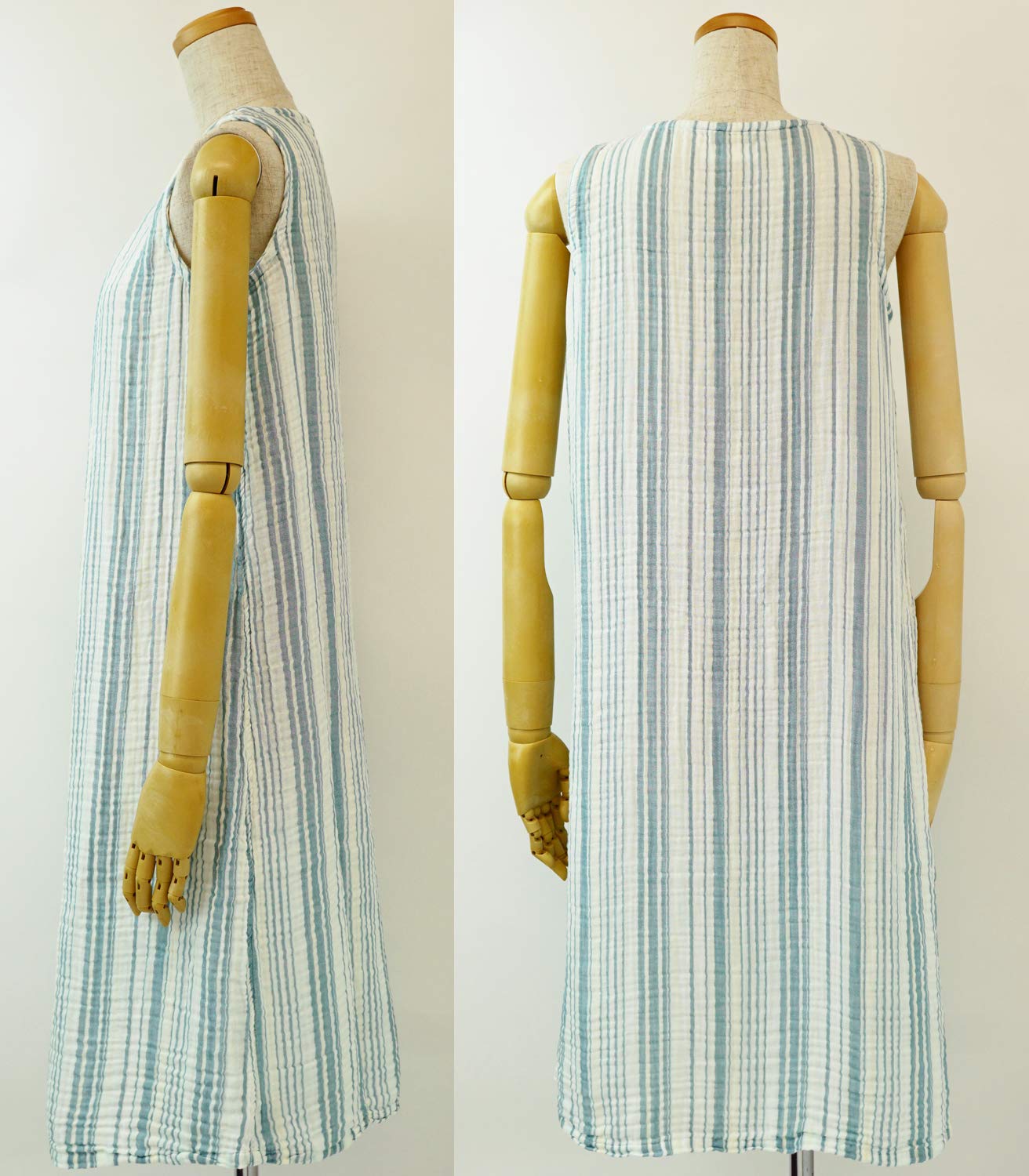 ウチノ クレープガーゼ レディスランダムストライプワンピース 楽天市場】(SALE)UCHINO クレープガーゼ ランダムストライプ