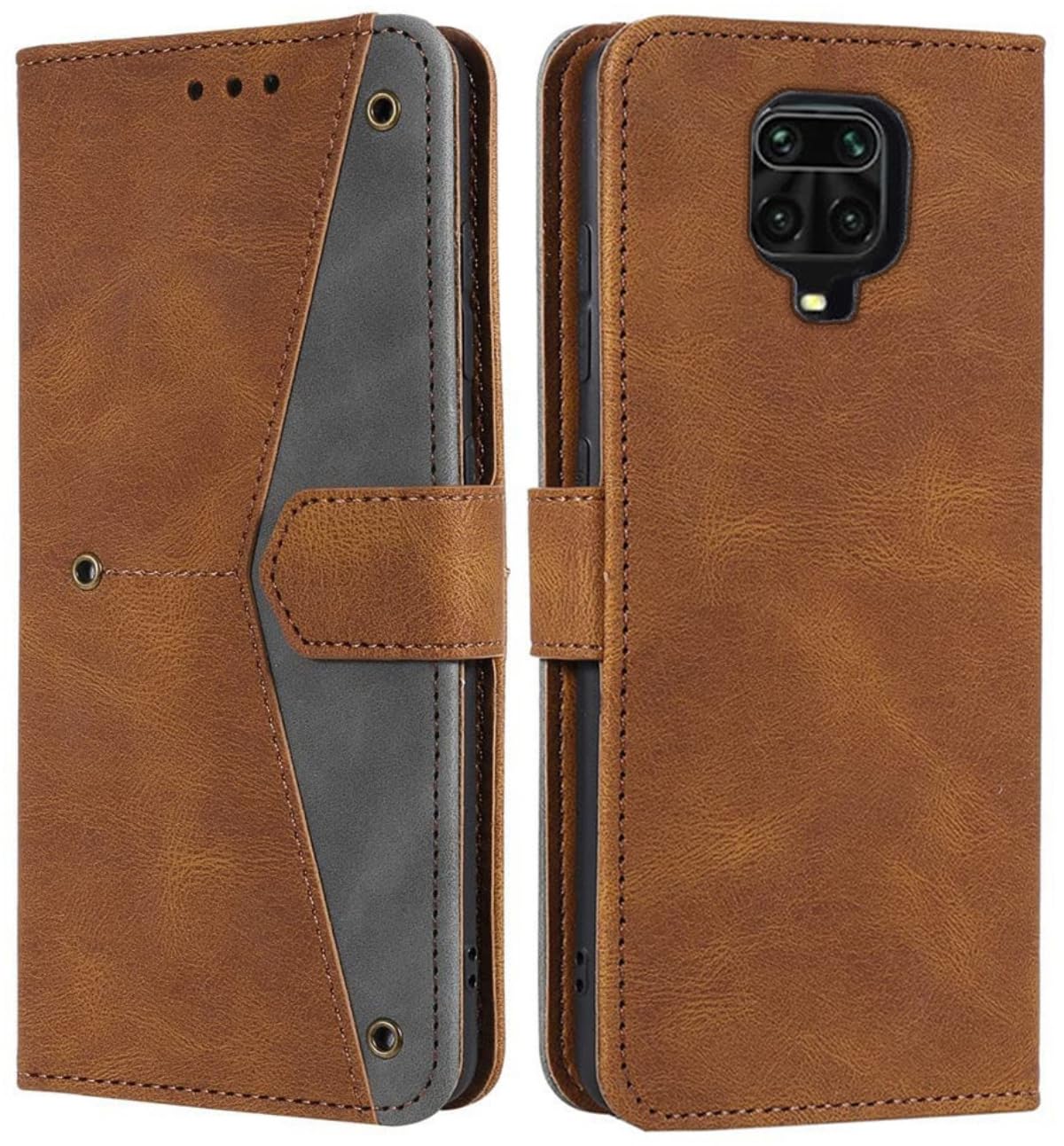 GoldKart Flip Back Cover Case for Redmi Note 9 Pro/Note 9 Pro Max/Note 10 Lite | Dual-Color Leather Finish - Inbuilt Stand & Pockets - Flip Cover for Redmi Note 9 Pro/Max/Note 10 Lite - Brown (B0DC4MJ9QX) Amazon Price History, Amazon Price Tracker