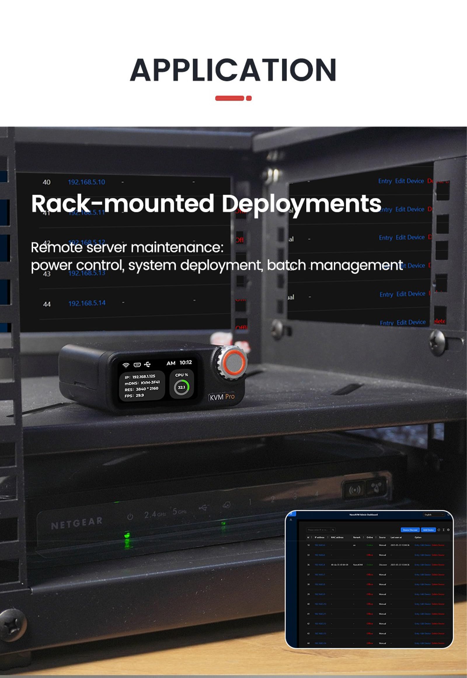 Sipeed NanoKVM Pro Nano 4K KVM sobre IP, 2 x A53 CPU 1 GB LPDDR4X 32 GB eMMC, 1000 M Ethernet POE WiFi 6, para servidor remoto mantenimiento ATX Power Control Batch Management (escritorio, ETH WiFi