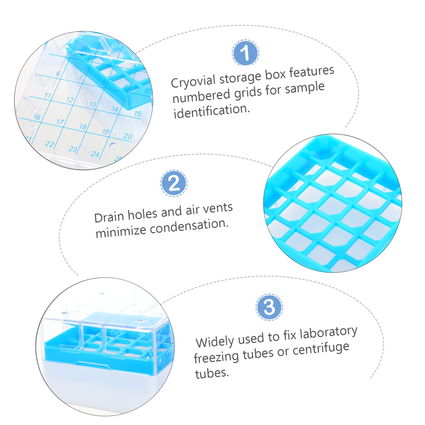 CIYODO Box Lab Test Tube Rack Clear Tubes Experiment Supplies Ab Test Tube Holder Tube Organizer Carnival Backdrop for Party Mini Test Tube Holder Rack Bins Vial Rack Scientific PC