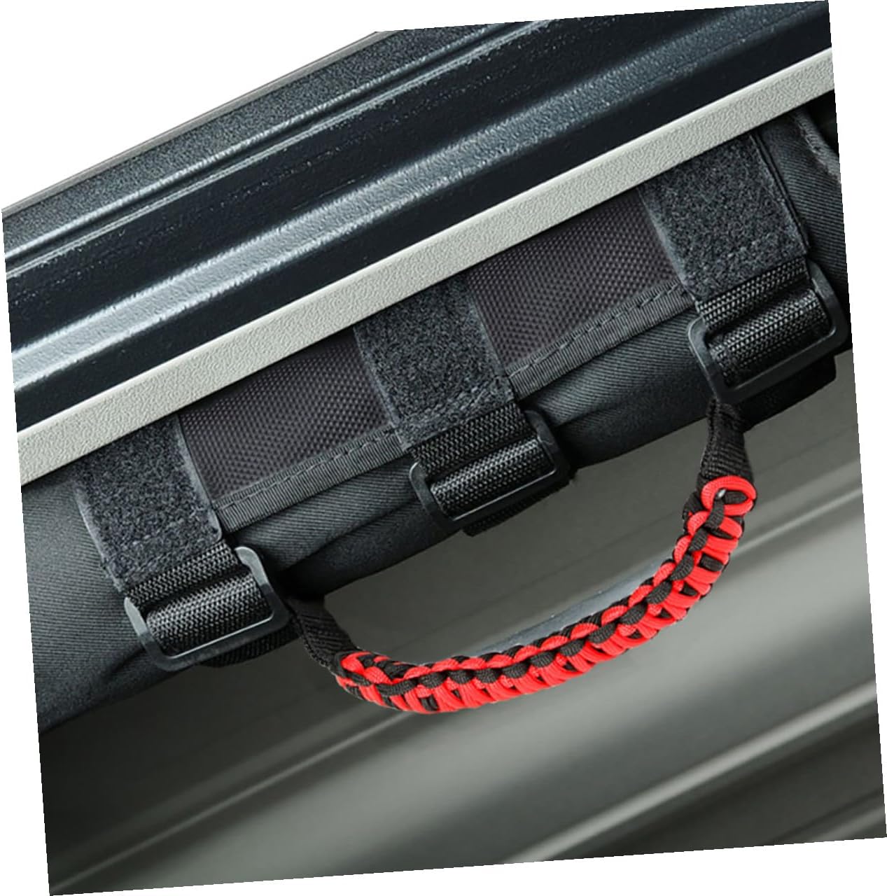 4pcs Paracord Automotive Grab Handles Vehicle Woven Grab Handle Ropes for Off-Road Roll Bar Assist Grip Straps Interior Accessories