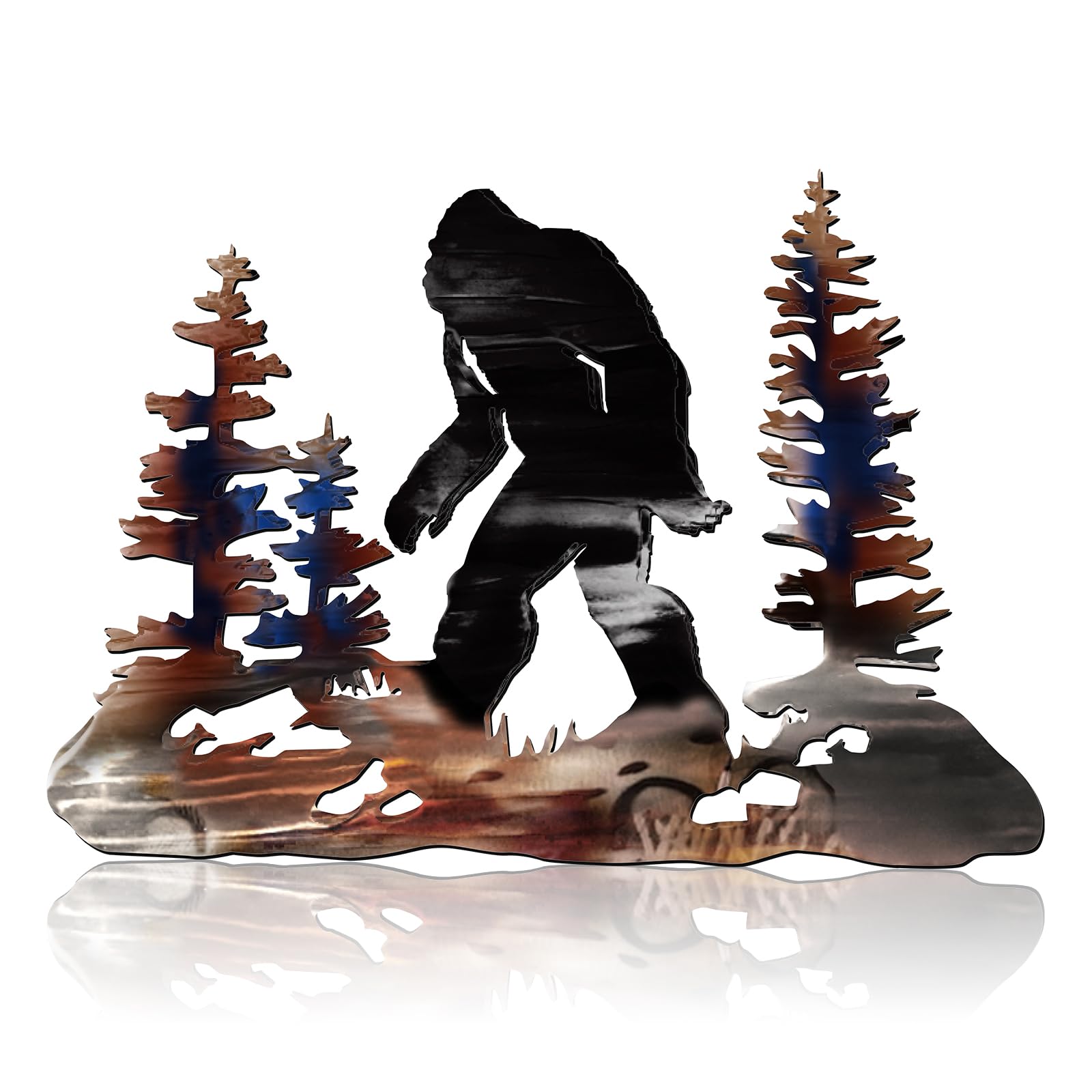 Demissle Bigfoot Sasquatch Gift Bigfoot Decor Big Foot Wall Art Sign Gift for Men 15.7 x 11 Inch Sasquatch Metal Yard Sign for Garage Garden Street