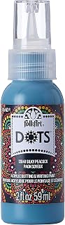 FolkArt Dots Acrylic Craft Paint, Silky Peacock 2 fl oz Vibrant Multi-Surface Dot Paint Perfect for Easy to Apply DIY Arts and Crafts, 12049