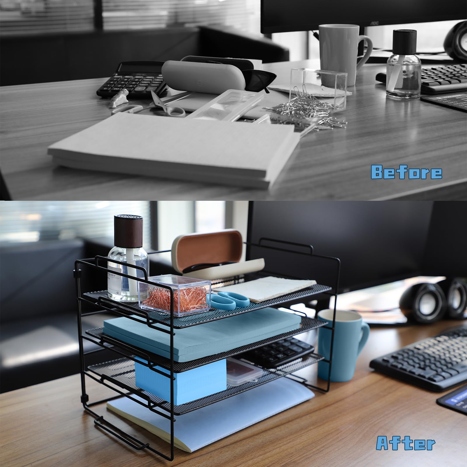 Portadocumenti Per Scrivania HORRAu - Organizer A4 Impilabile In MDF - Foto 2