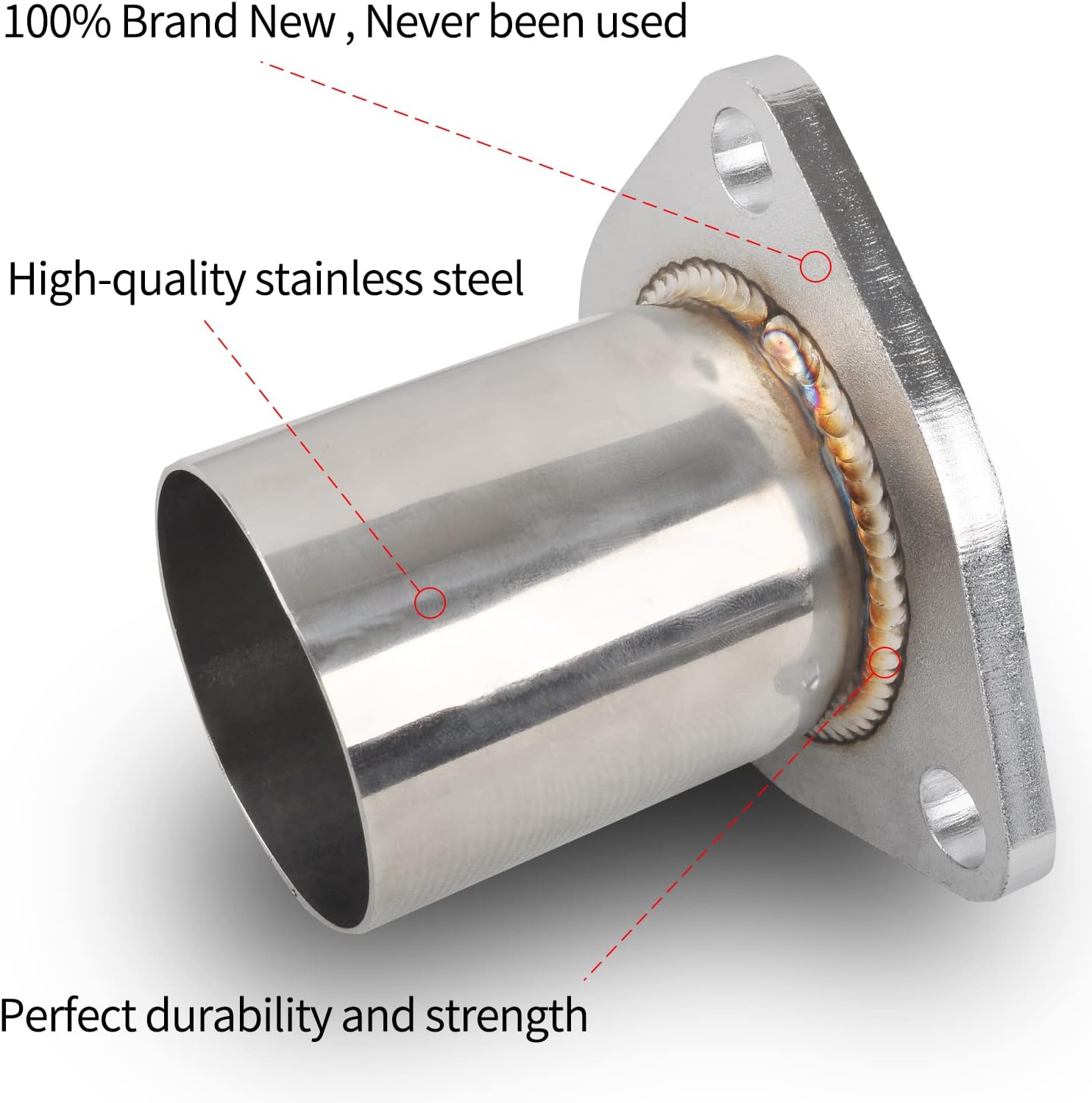 Exhaust Flange Bolts Quick Fix Repair Pipe Kit w/Gasket & Hardware, 2.25'' Inch OD 3 Bolts T304 Stainless Steel Universal Flange Replacement Kit