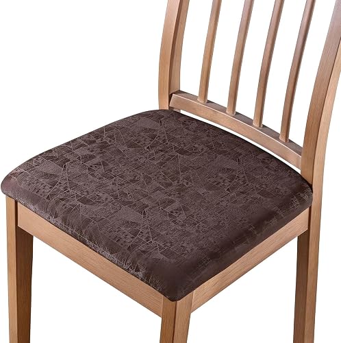 Alishomtll Kunstleder Stuhlhussen 6er Set Stretch PU Sitzbezüge Sitzfläche Stuhl
