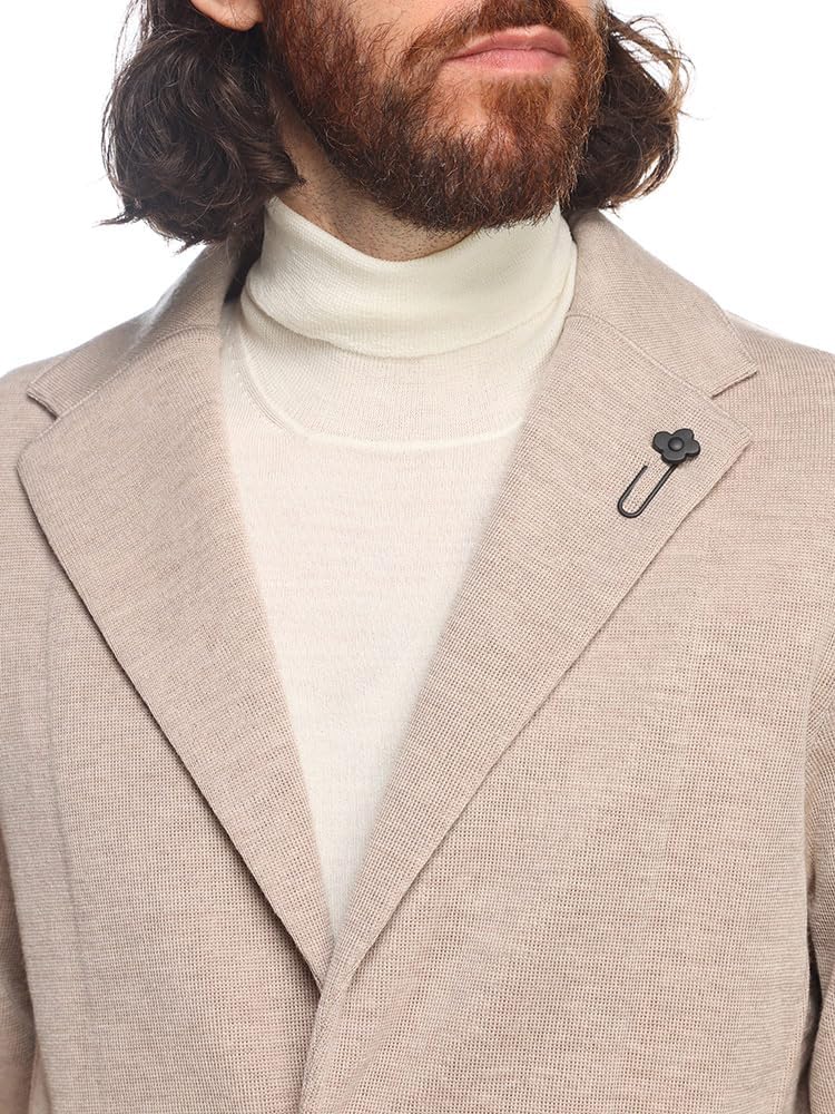 Amazon | [LARDINI] (ラルディーニ) ウール シングル ニットジャケット