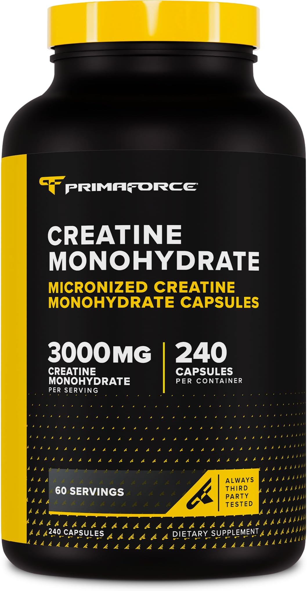 Creatine Monohydrate Capsules - 240 Capsules, 3,000mg per Serving, Gluten Free and Non-GMO