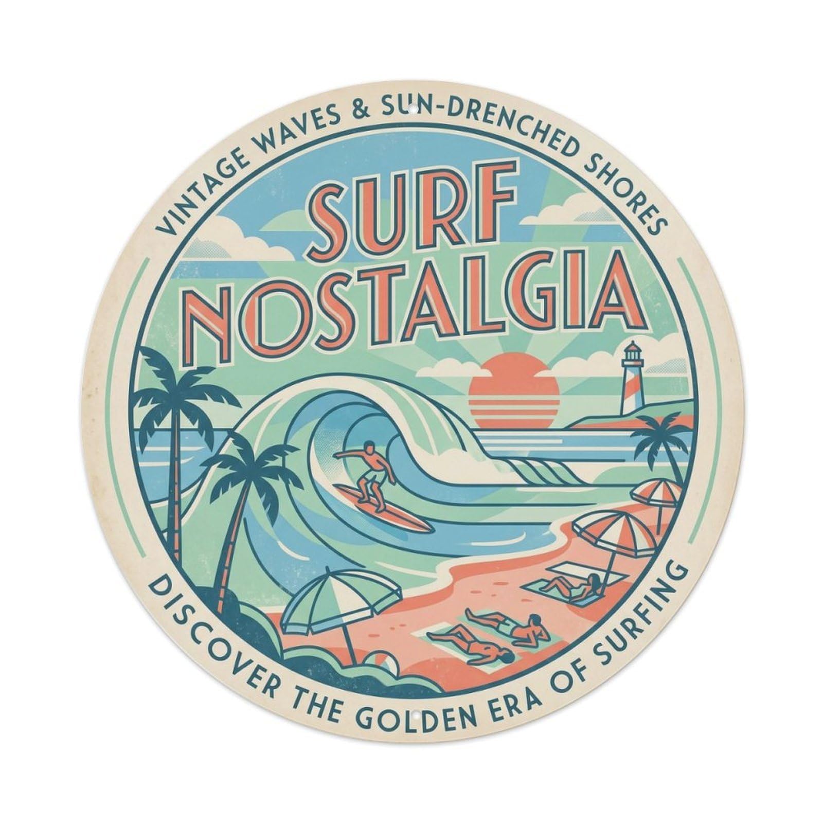 Surf Hawaii North Pacific Beach Break Big Metal Tin Sign