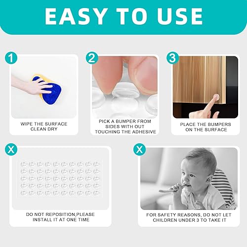 Miniatura 5 de Parachoques de goma transparente, 32 piezas de patas de goma para electrónica, almohadillas de goma transparente autoadhesivas, tapones de goma para