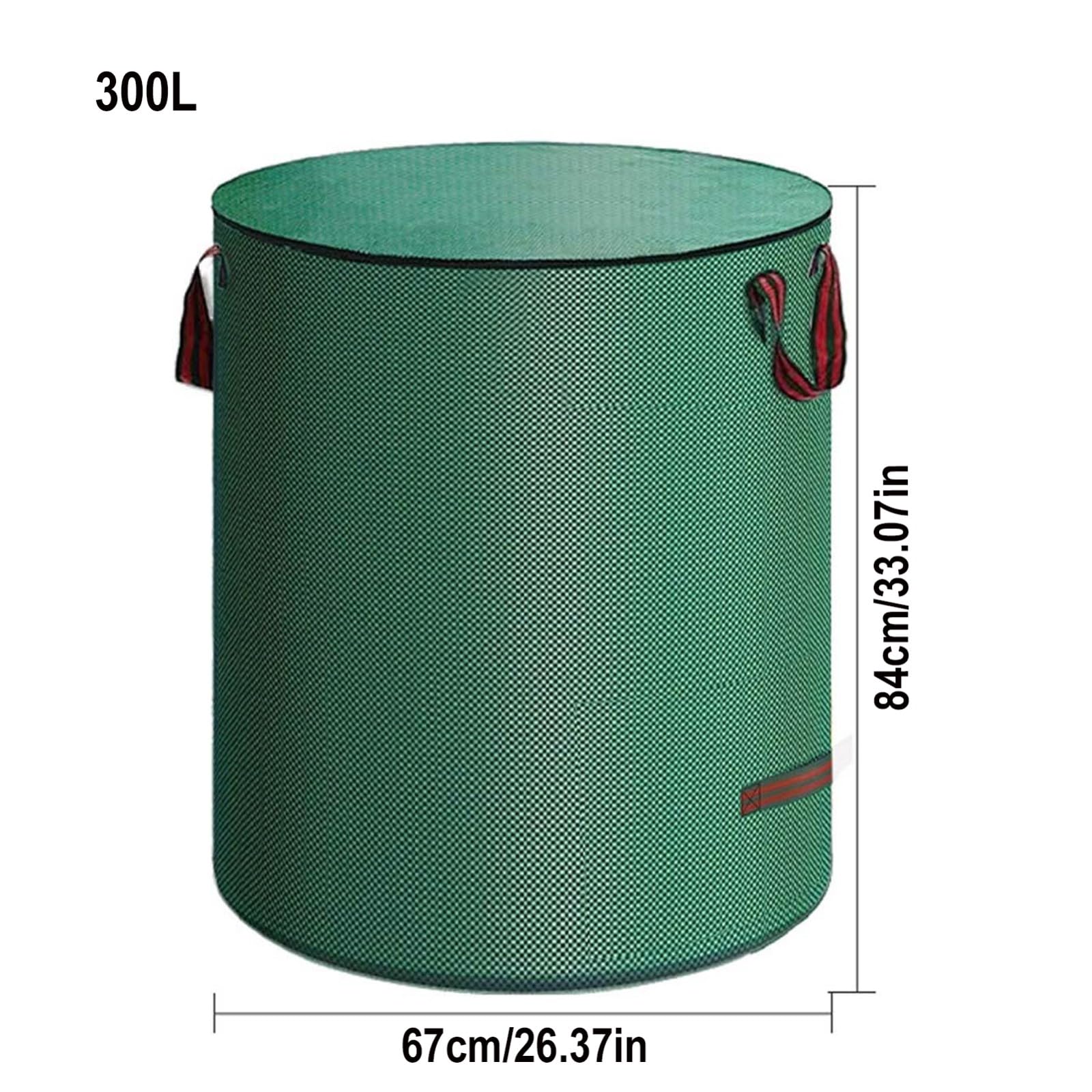 Sacos de Jardín 4X 272L,Bolsas de Basura con Asas,Gran Capacidad,Plegables y Reutilizables-Bolsas de Jardinería para Recoger Plantas,Residuos y Hojas(with Cover,67x84cm)