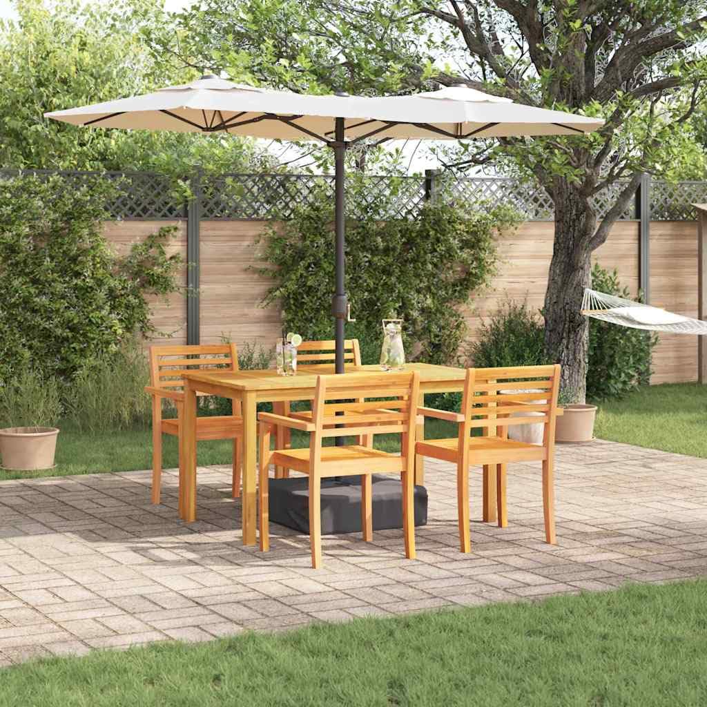 Set da Pranzo per Giardino 5 Pezzi in Legno di Acacia Marrone | Arredo da esterno in acacia massello marrone, ideale per pranzi e cene all'aperto in giardino, terrazza o patio.