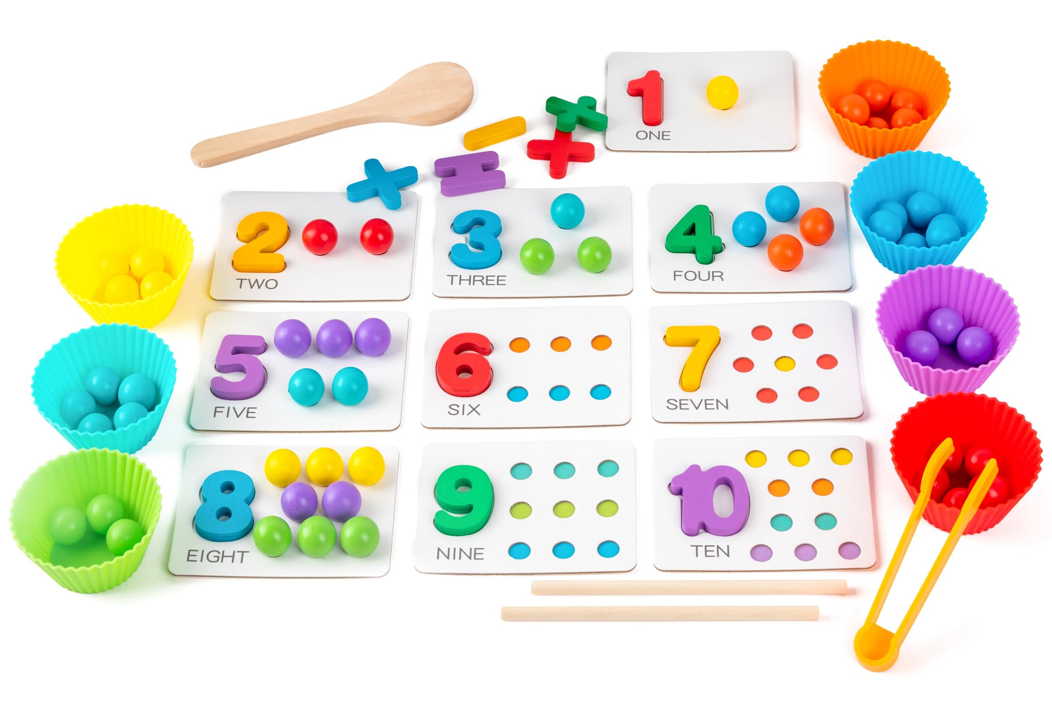 Fine Motor Toys，Wooden Peg Board Bead Game for Toddlers - Rainbow Stacking, Color Sorting & Counting Toys | Fine Motor Skills Development | Math Learning Games for 3 4 5 Years Old