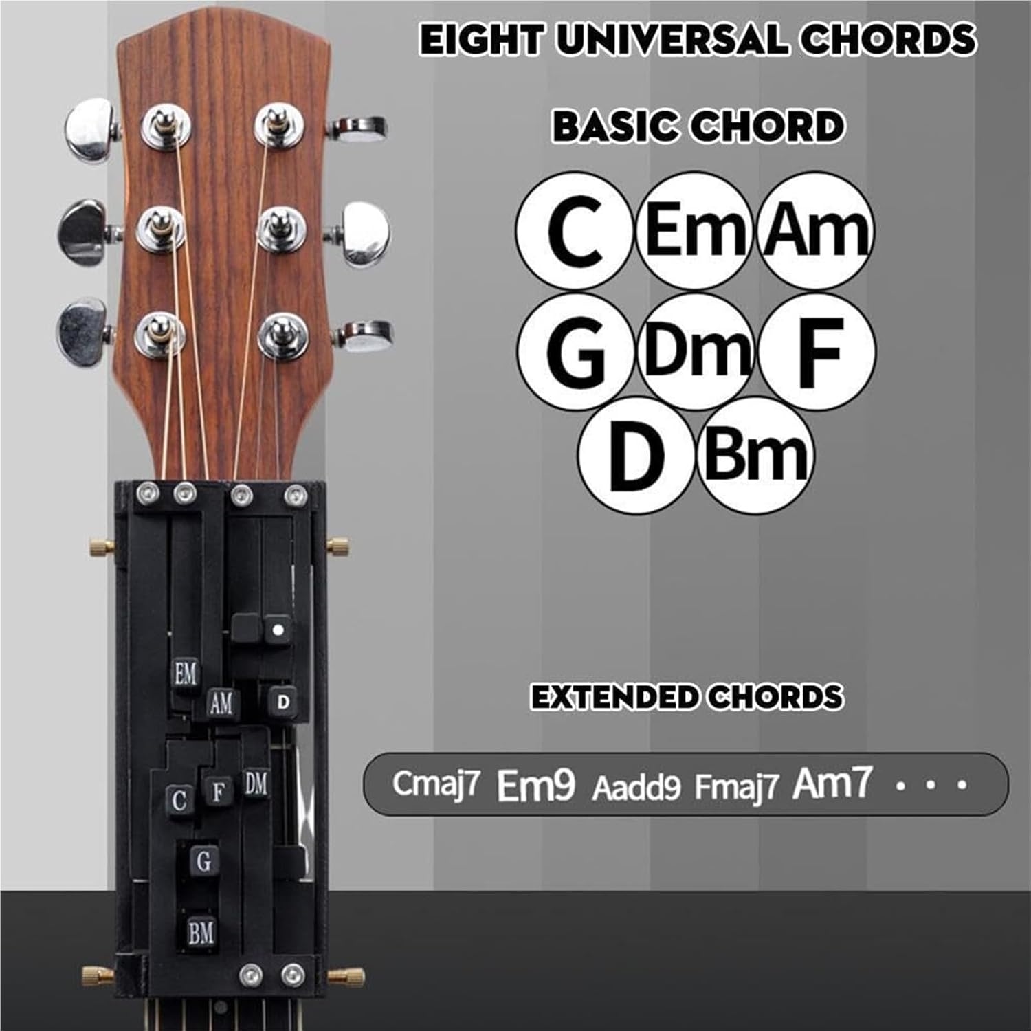 Guitar Chord Presser for Acoustic Guitar, Guitar Chord Presser, Guitar Aid Chords Trainer, Guitar Assisted Tool Learning System with Guitar Chart Teaching, for Beginners Friends Gifts