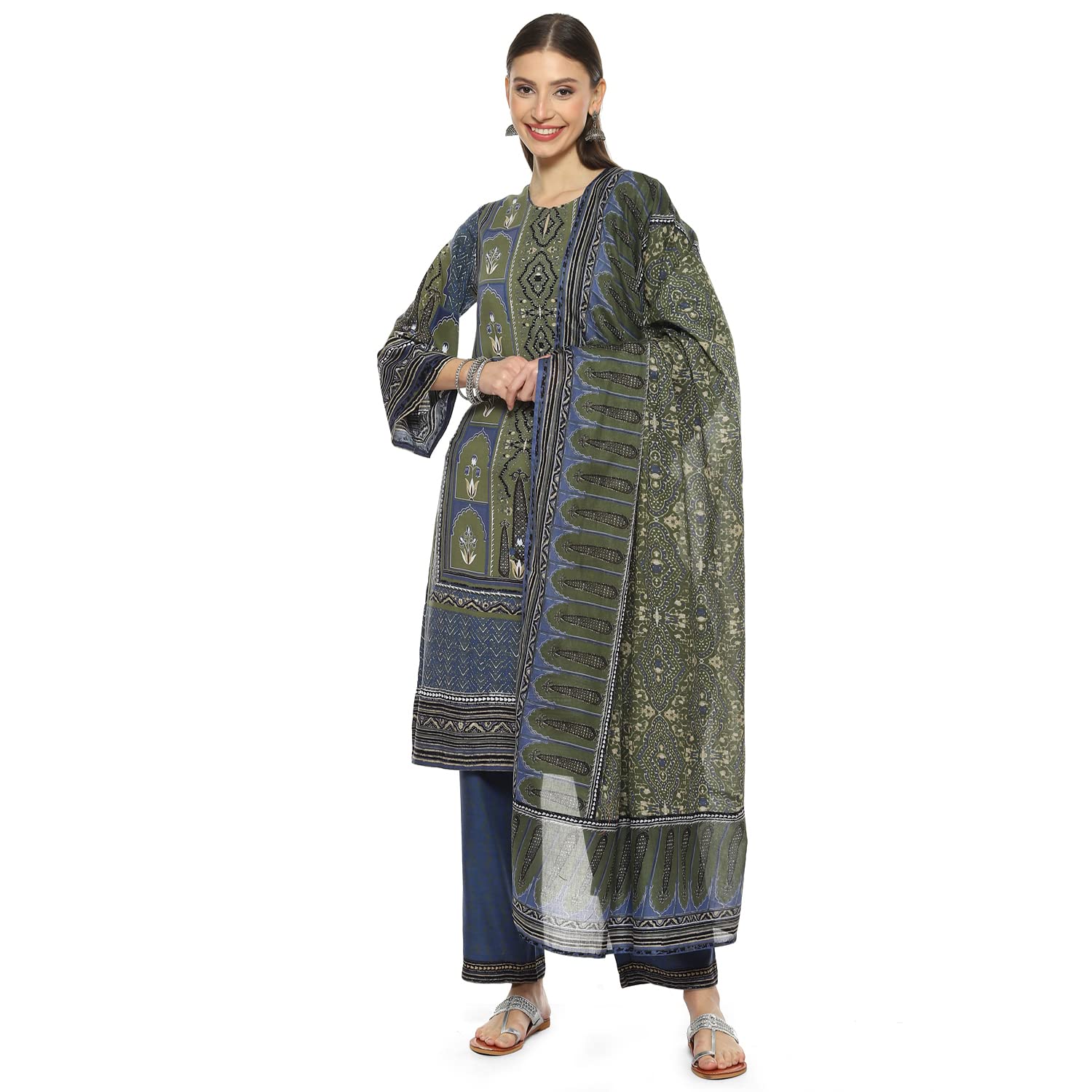 biba Women Rayon Straight Kurta Palazzo Suit Set-picture-38