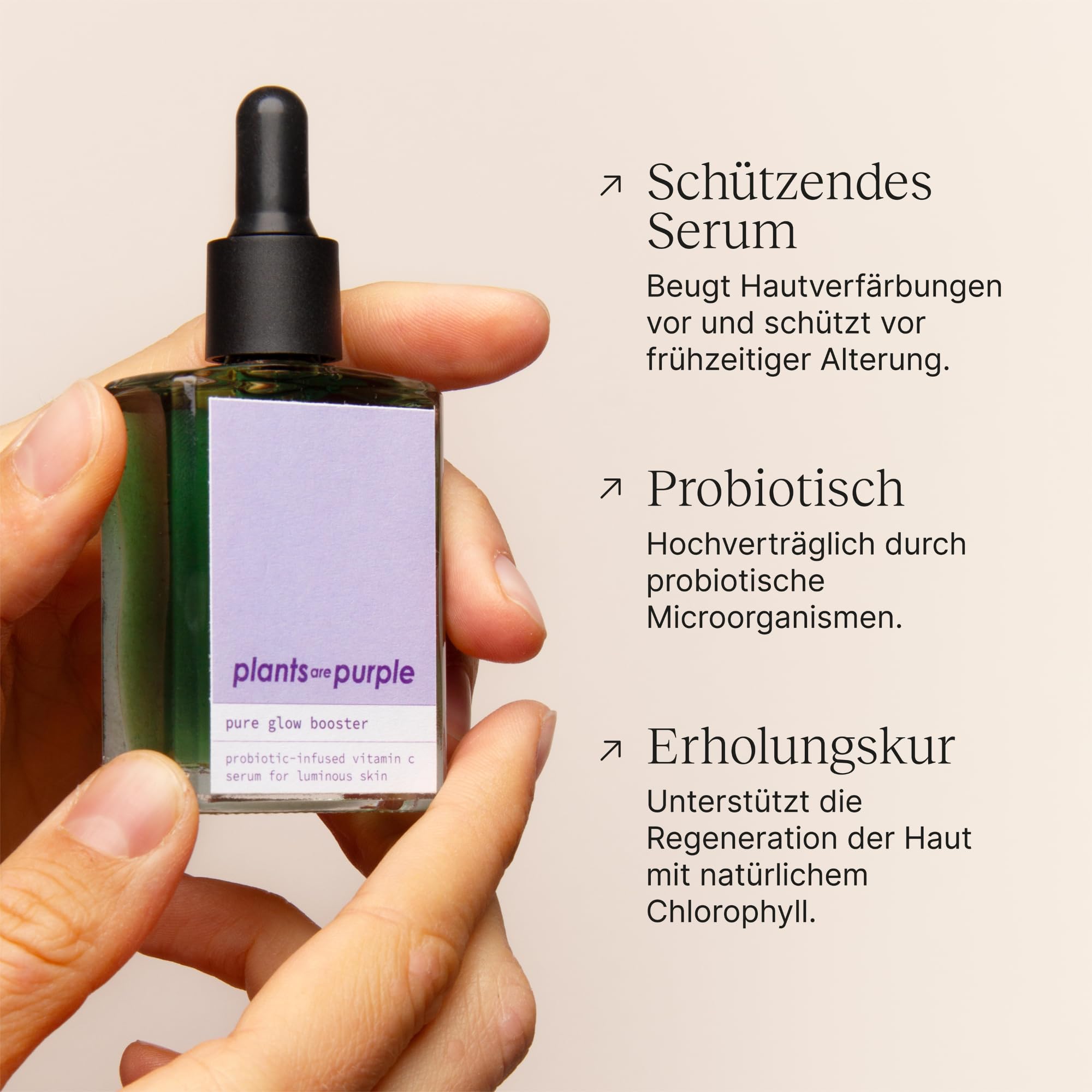 Pure Glow Booster - Vitamin C Serum hochdosiert fr strahlende Haut | Alle  Hauttypen | Gesichtspflege fr Frauen | Gesichtsserum 100% vegan - Plants  are Purple : Amazon.de: Kosmetik