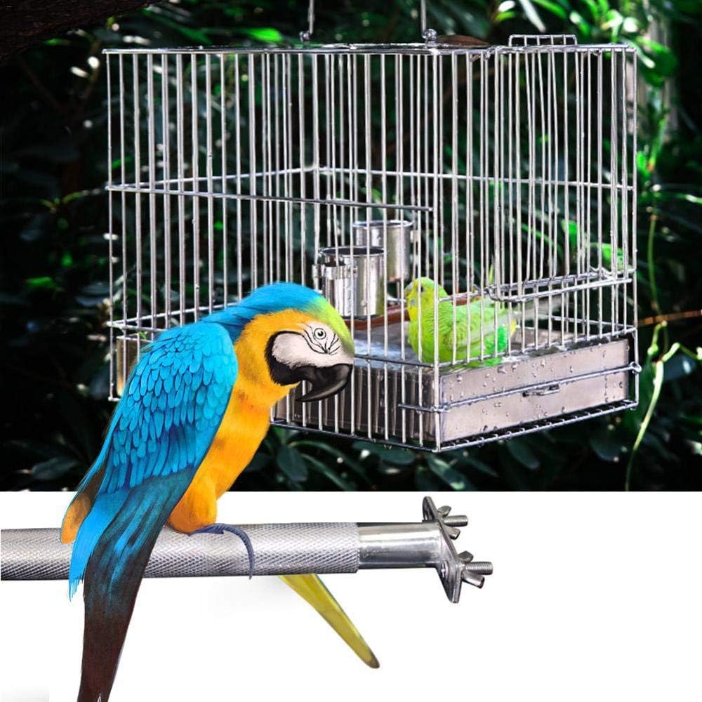 Birdcage Stands 28Cm Stainless Steel Pet Bird Stand Parrot Standing Rod Birdcage Stand Stick Perch Paw Grinding Bite Toys 2Pcs