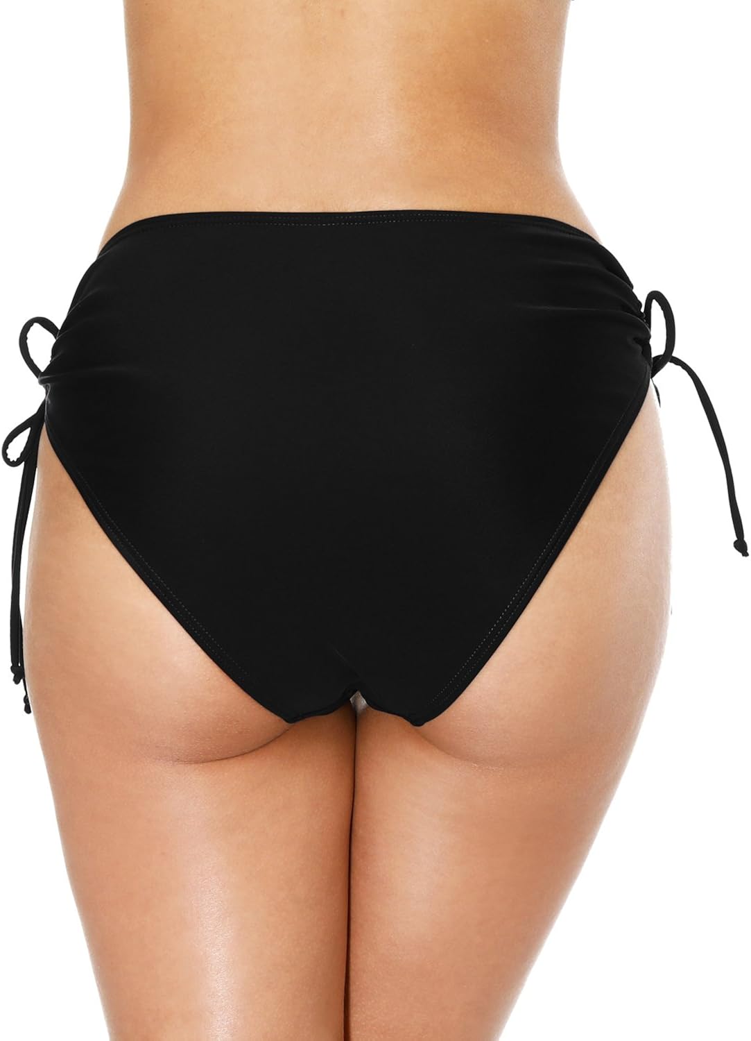 SOCIALA Women's Shirred Side Bikini Bottoms Solid Swim Bottom Swimsuit Briefs