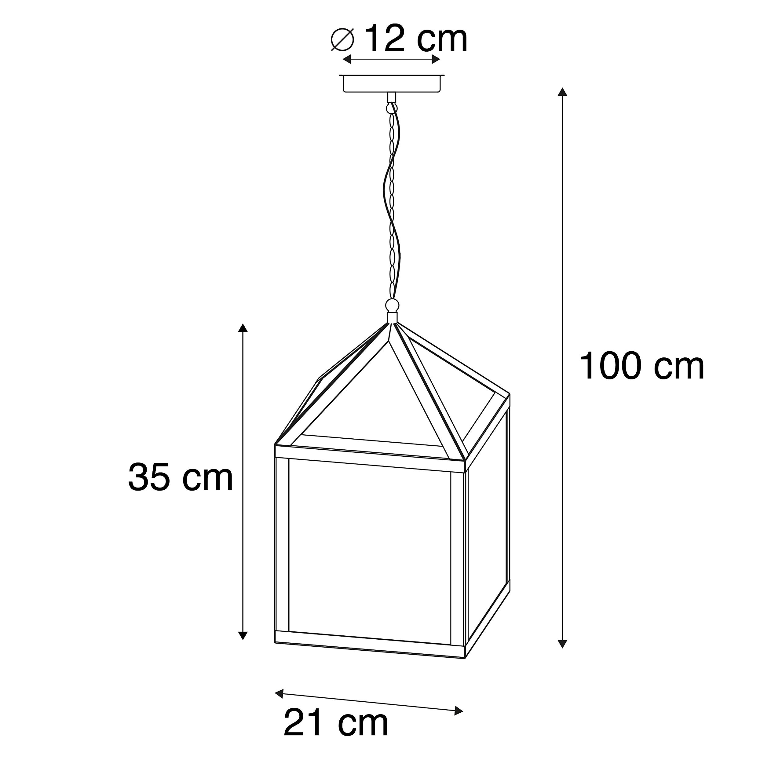 Qazqa amsterdam - Lampada a sospensione rustico - 1 luce - L 210 mm - Nero - Moderno,rustico - Illuminazione esterna
