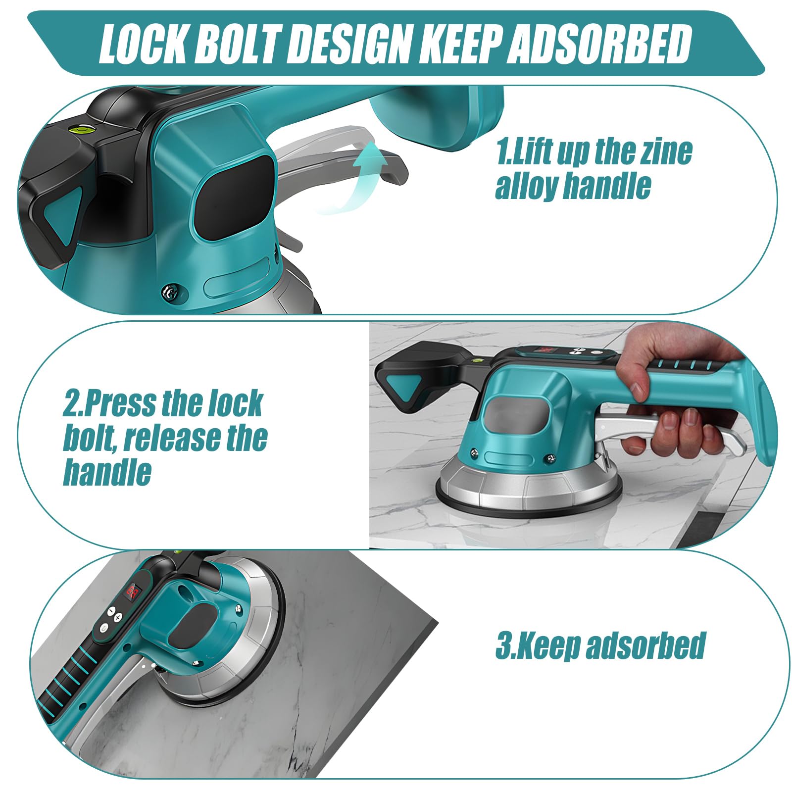 Macchina vibrante per piastrelle Makita 18 V, Vibratori per Piastrelle a Batteria da Parete Posa con 10 ingranaggi regolabili, assorbimento 200 kg, display digitale(Batteria Non Inclusa)