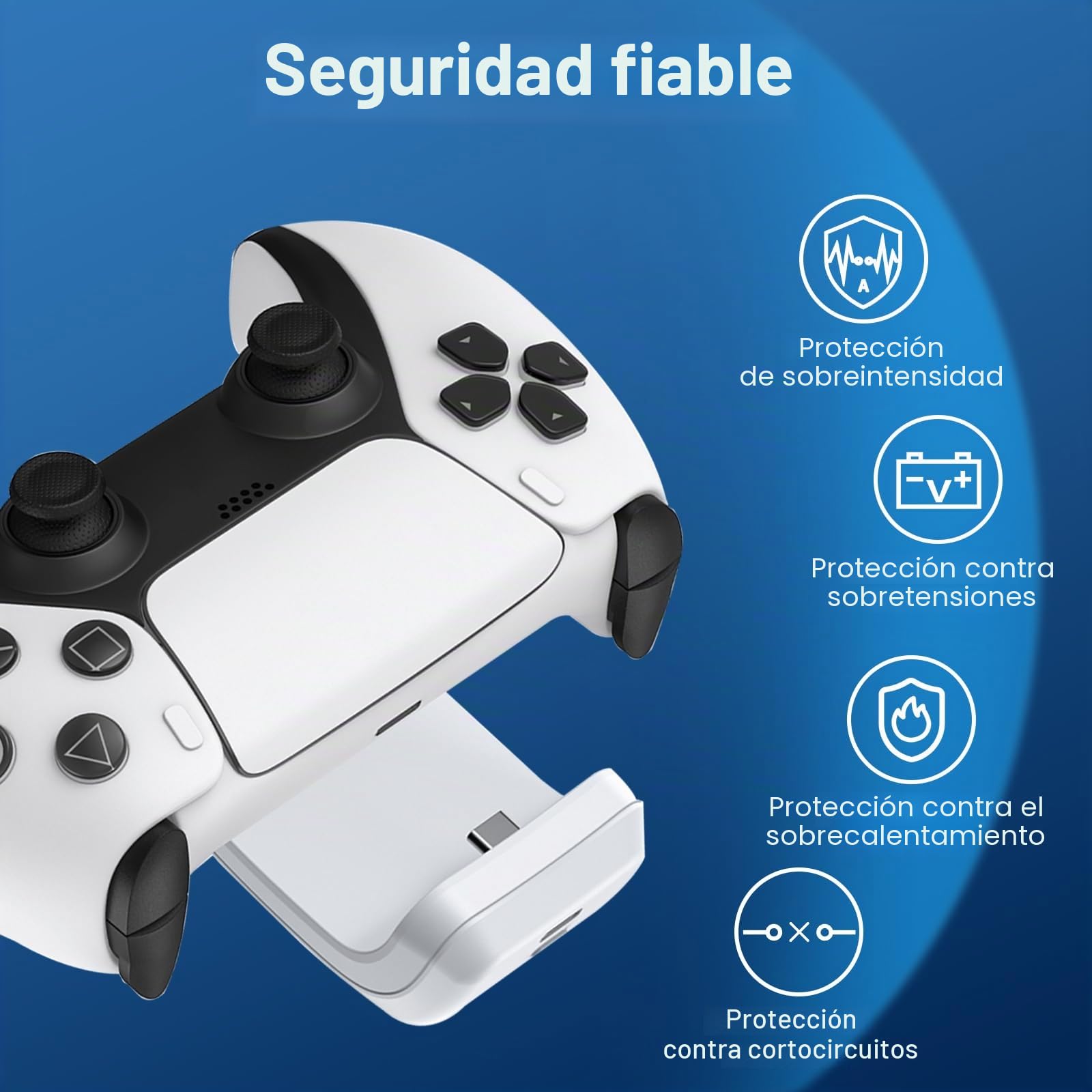 Batería externa para mando PS5 3000 mAh para Sony PlayStation 5 PS5 DualSense - Batería de repuesto recargable con cable de carga tipo C