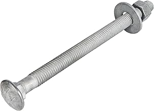 1/2" x 7" (25 Pack) Galvanized Carriage Bolt Kit Grade 307A Includes 1/2" USS Flat Washers (25 pcs) and 1/2"-13 Hex Nuts (25 pcs), Hot Dip Galvanized for Exterior Use by Makers Bolt
