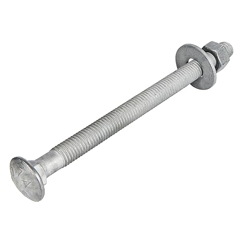 Vista 36 de Kit de pernos de carro galvanizado de 1/2 x 10 pulgadas (25 unidades), grado 307A, incluye arandelas planas USS de 1/2 pulgada (25 piezas) y tuercas