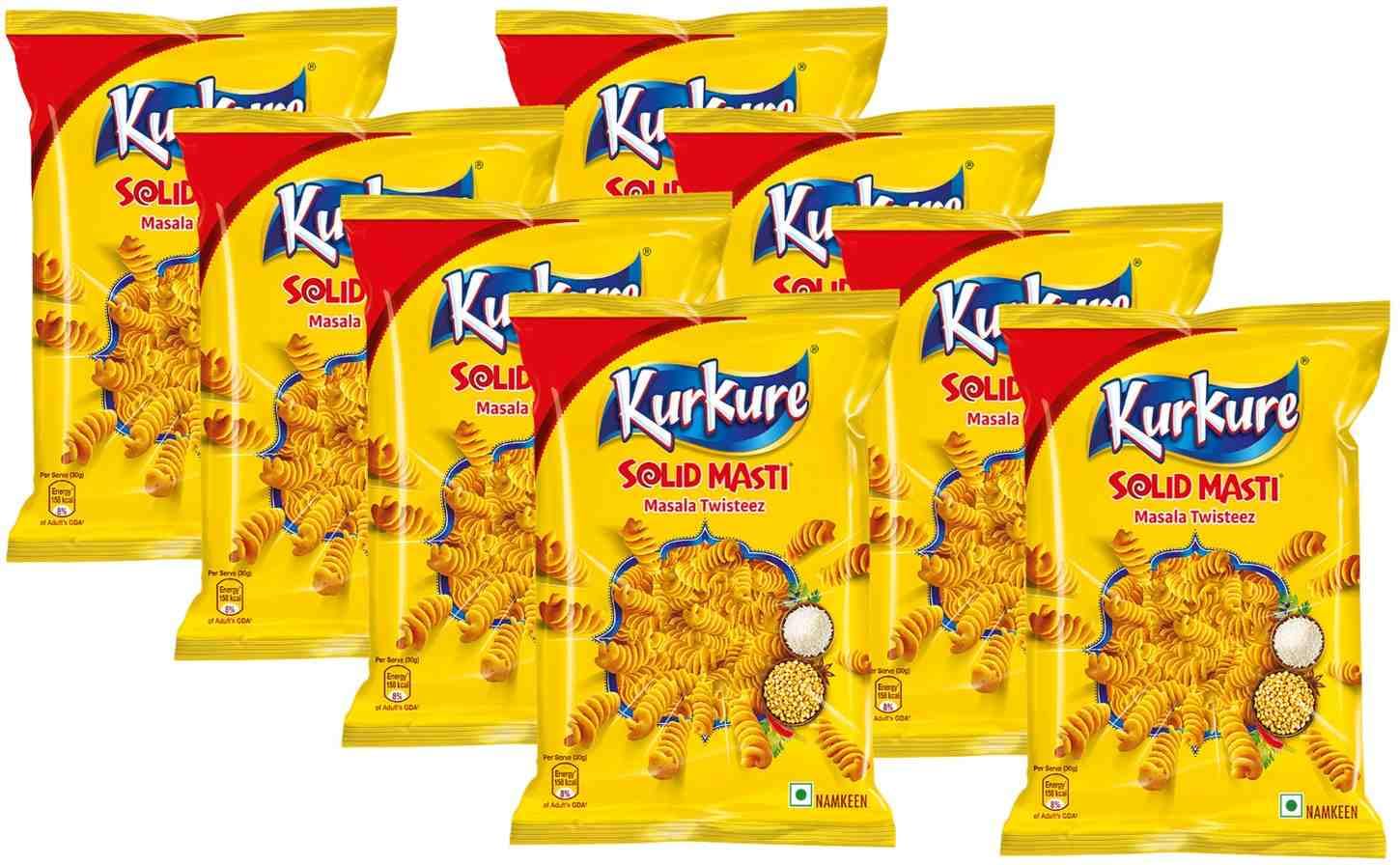 Kurkure Solid Masti Masala Twist, 30g (Pack Of 8)