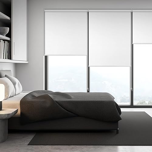 Miniatura 5 de Cortinas enrollables (100 % opacas) con aislamiento térmico para ventanas, persianas enrollables de tela de protección UV, para puertas de casa,