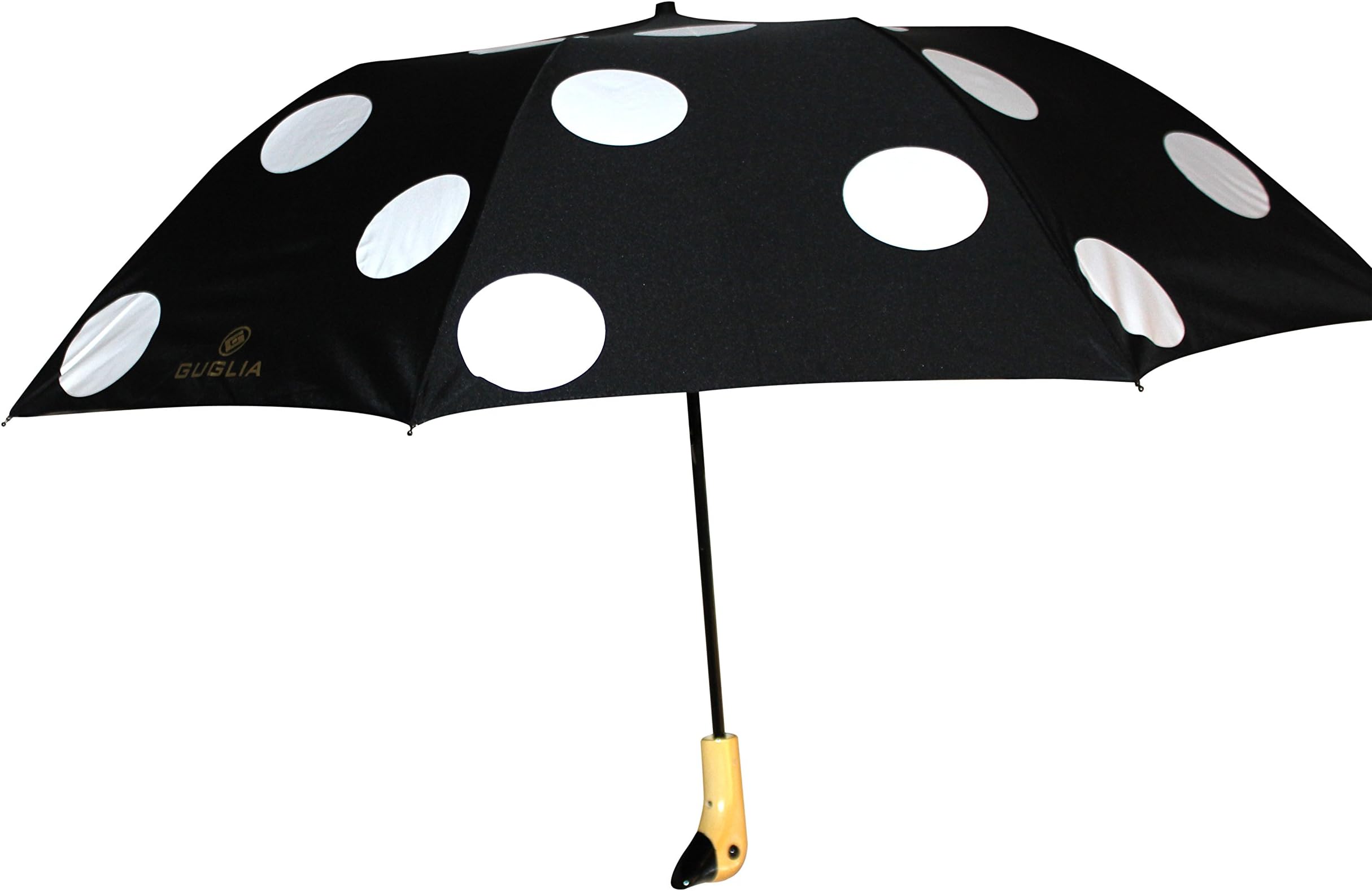 New York Duck Umbrella, Noir Black With White Polka Dot