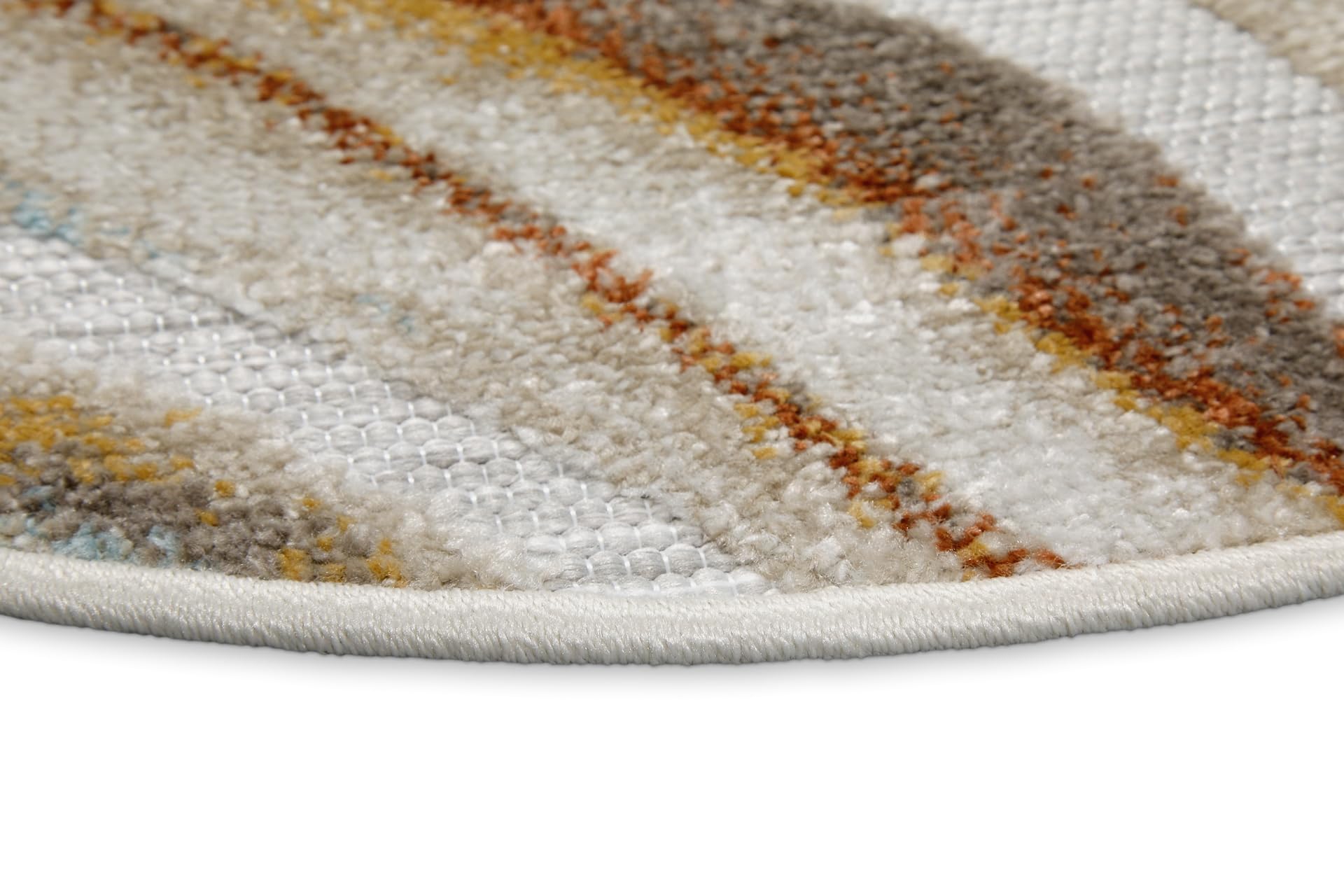 Wecon Home Creek gewebter Outdoor-Teppich, 120 cm rund, beige