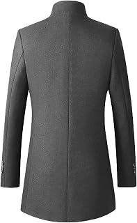 BGFIPAJG Mens Raincoats Waterproof Full Length Solid Color Lengthened Prom Jacket Suit Long Sleeved Stand-Collar Trench Fit formal Banquet Coats Waterproof Jacket Mens Long