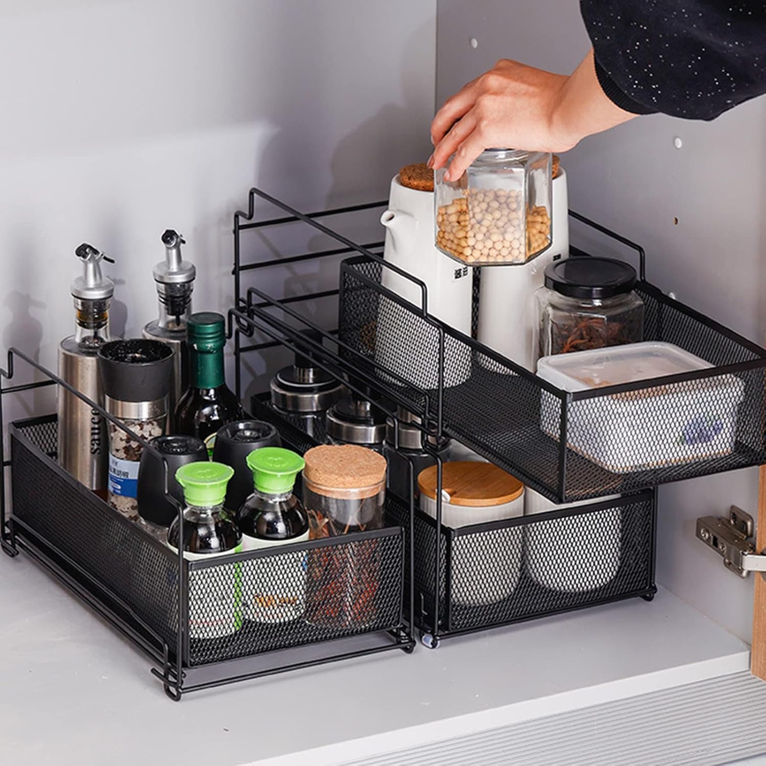 Pull-Out Storage Organization, Multifunctional Countertop Under Si