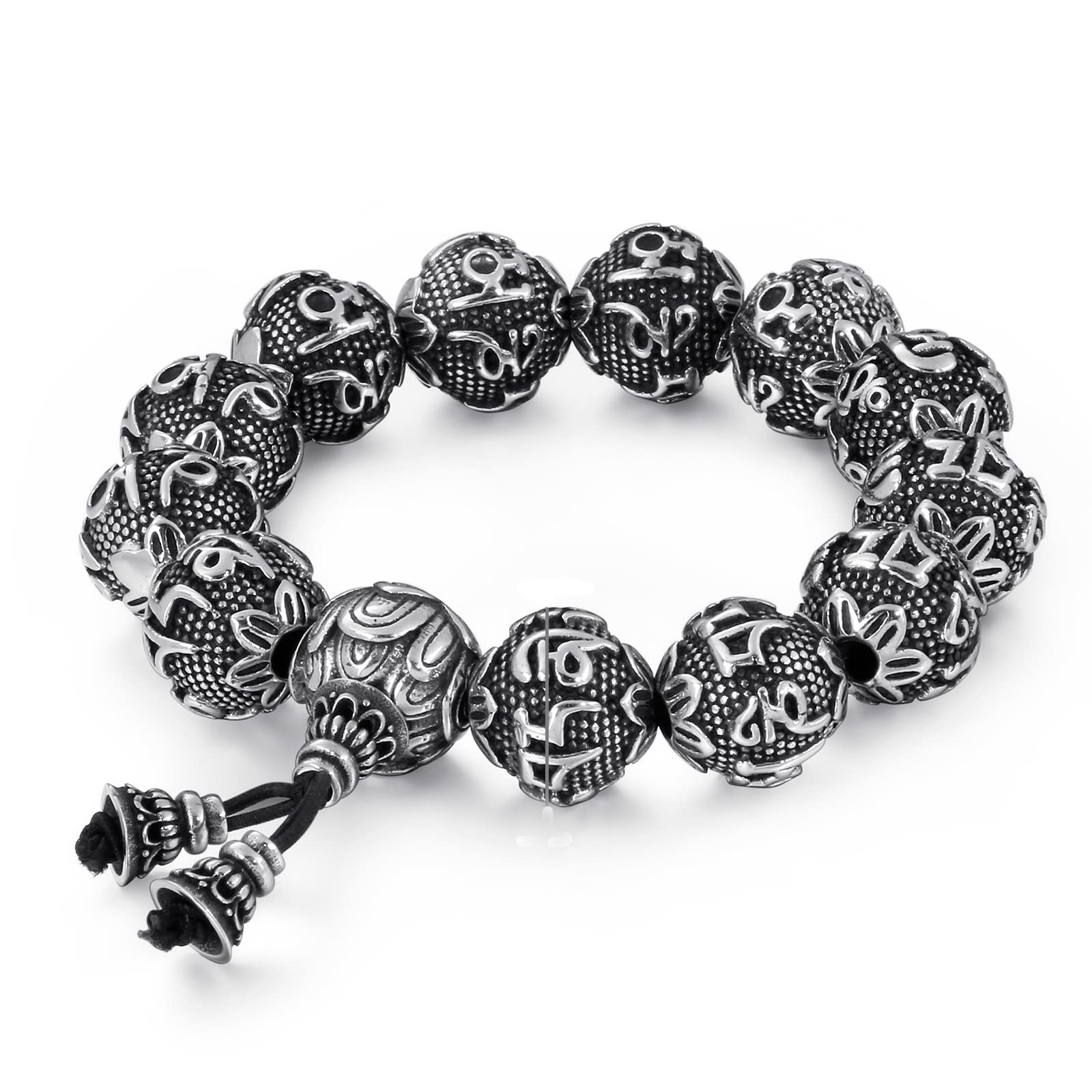 Bracelets d'amitié en acier inoxydable pour adolescentes, bouddhistes et unisexes, 17mm, Acier inoxydable, Sans pierre précieuse