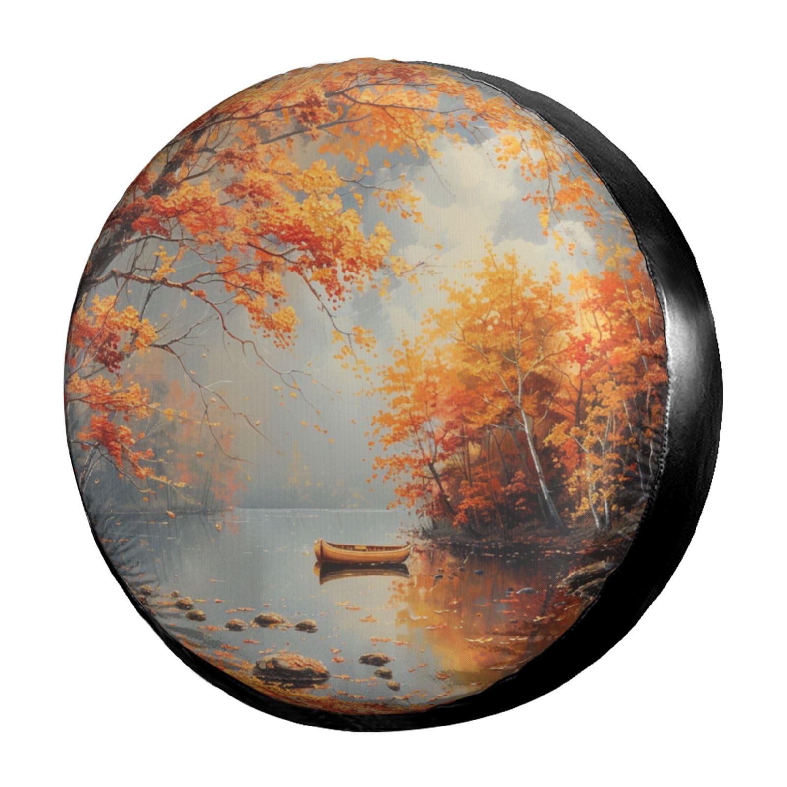 Dujiea Autumn Scenery Spare Tire Cover, Universal Wheel Tire Cover Waterproof Dust-Proof Tire Protectors for Trailer Rv SUV Truck Camper and Many Vehicle 14 15 16 17 Inch