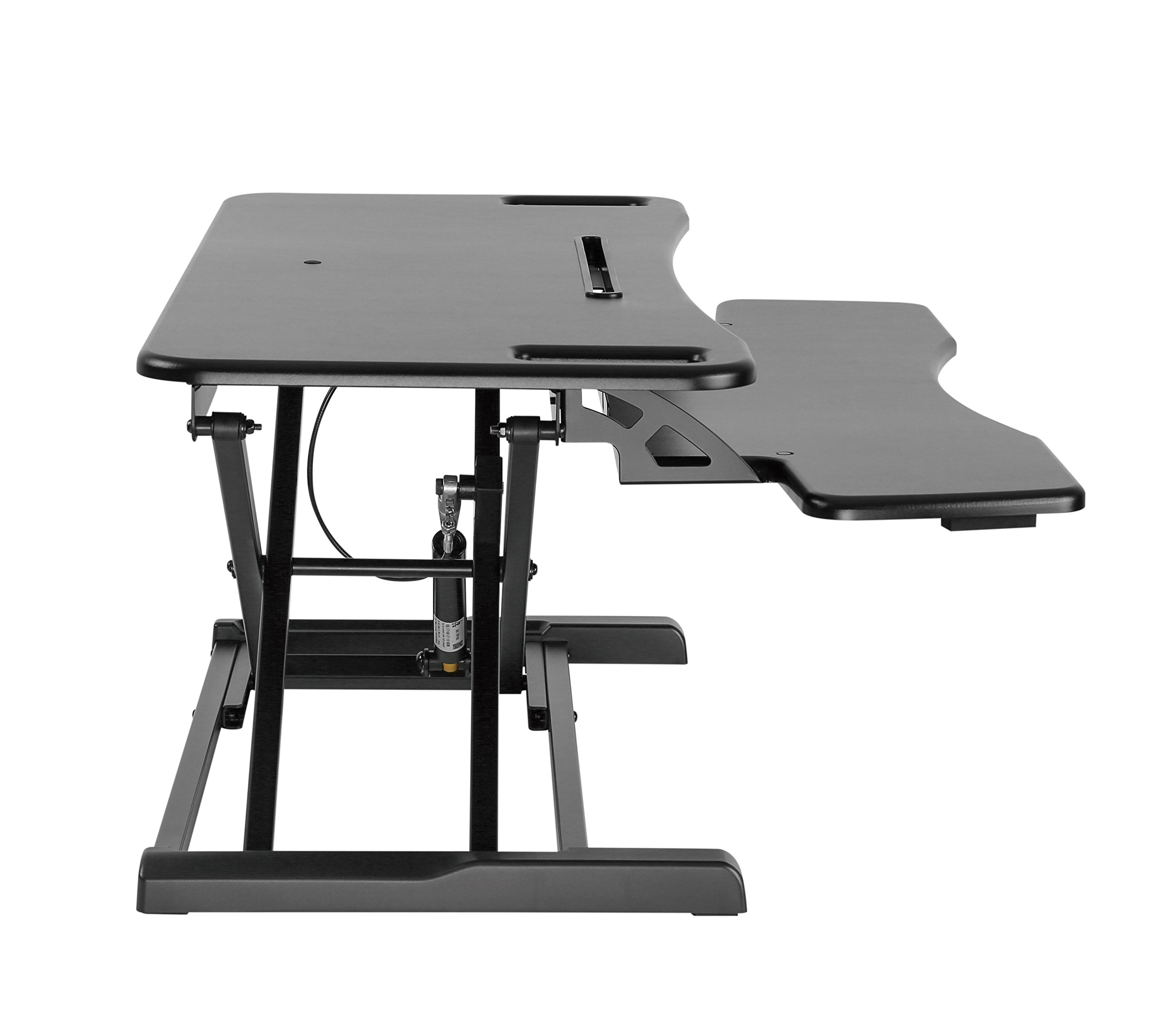 HALTERUNGSPROFI Steh-Sitz Schreibtisch Sit-Stand Workstation Höhenverstellbarer Aufsatz für den Schreibtisch, zum Arbeiten im Sitzen oder Stehen mit Gasdruckfeder GTS-012 (95cm)