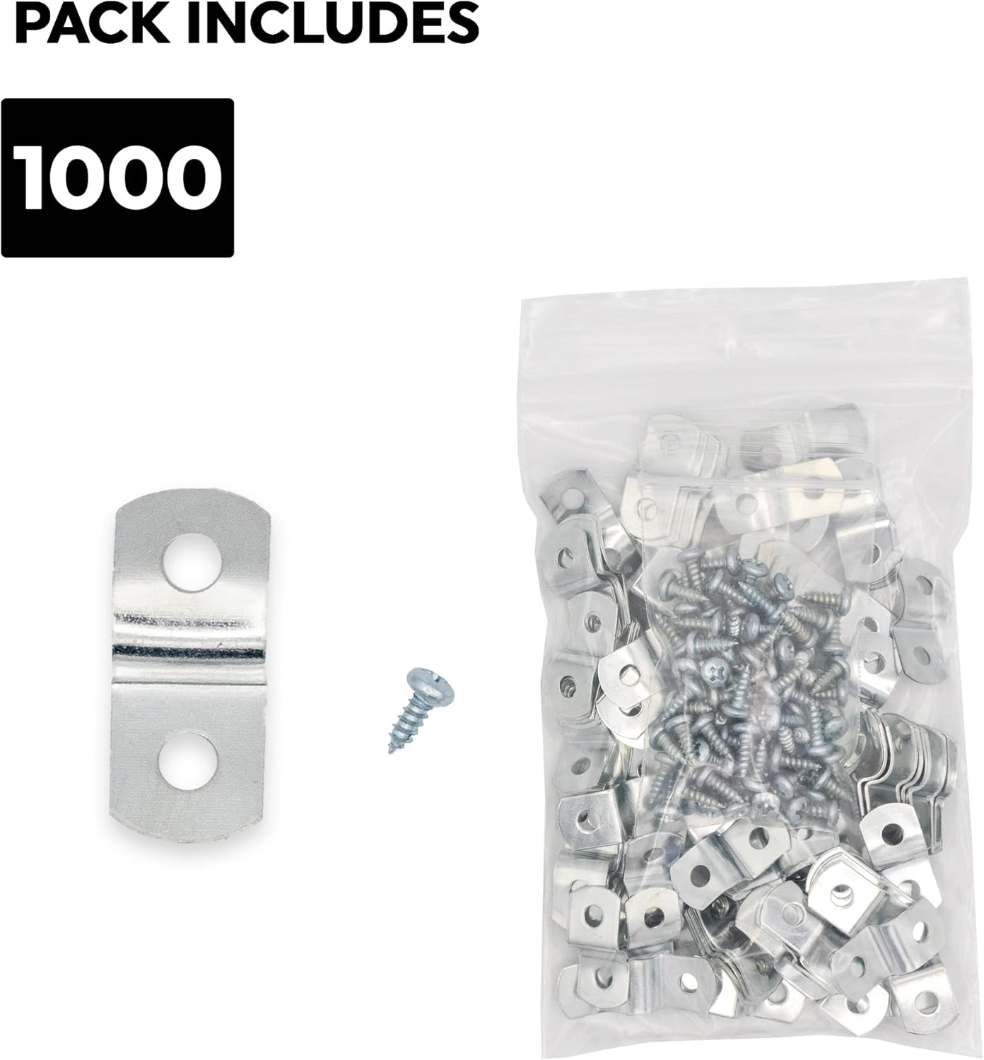 1/4" offset mounting canvas Z clips for picture framing -- #6 x 3/8" pan-head screws included -- 1000 bulk pack!